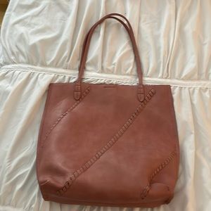 Light pink Anthropologie faux leather tote